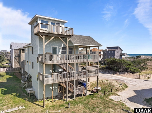 54120 Marlin Dr Lot 17, Frisco, NC 27936 - back of house featuring stairway and a wooden deck