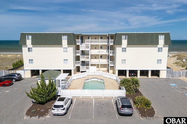 1701 N Virginia Dare Trl Unit 2A, Kill Devil Hills, NC 27948 - birds eye view of property featuring a beach view and a water view