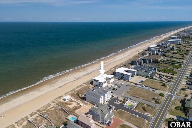 1701 N Virginia Dare Trl Unit 2A, Kill Devil Hills, NC 27948 - birds eye view of property featuring a water view and a view of the beach