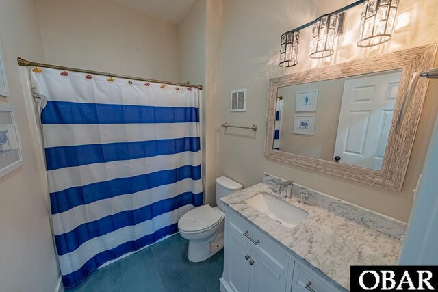 25259 Sea Isle Hills Dr Lot 7, Waves, NC 27982 - full bath with toilet, vanity, and a shower with curtain