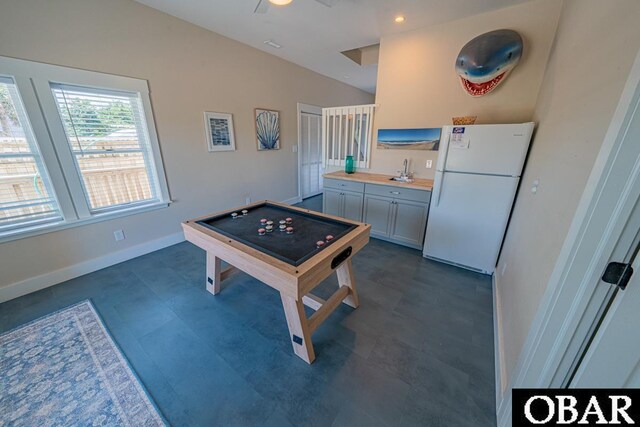 25259 Sea Isle Hills Dr Lot 7, Waves, NC 27982 - rec room with baseboards, ceiling fan, a sink, and recessed lighting