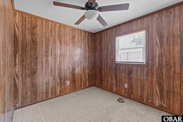 2018 Yorktown St Lot # 1365, Kill Devil Hills, NC 27948 - carpeted empty room featuring wood walls and ceiling fan