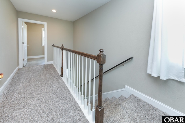 284 Old Swamp Rd, South Mills, NC 27976 - stairs featuring carpet flooring and recessed lighting