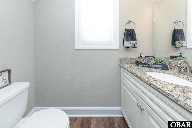 284 Old Swamp Rd, South Mills, NC 27976 - half bath featuring vanity and wood finished floors