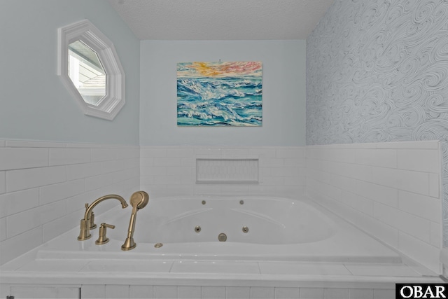 11 Pelican Watch Way Unit A/Lot11, Southern Shores, NC 27949 - full bath with wallpapered walls and a whirlpool tub