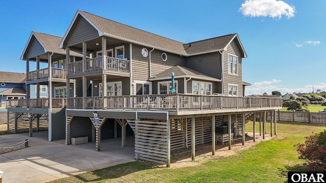 11 Pelican Watch Way Unit A/Lot11, Southern Shores, NC 27949 - back of house featuring stairs, a deck, and a shingled roof