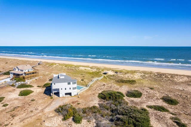 property view of water with a beach view