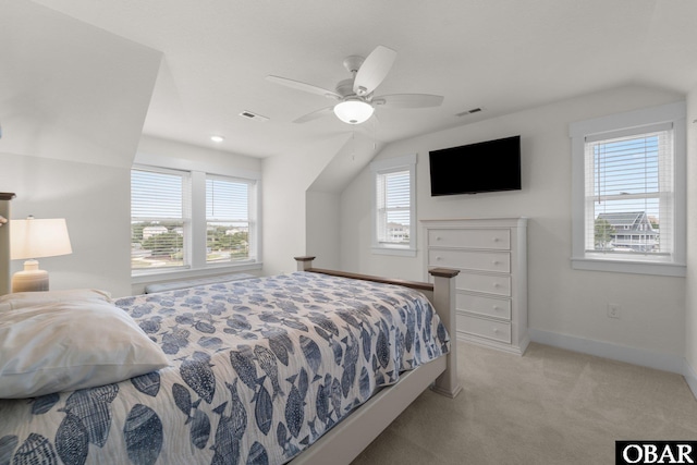 1207 Tail Wind Ct Lot 267, Corolla, NC 27927 - bedroom with multiple windows, carpet, baseboards, and a ceiling fan