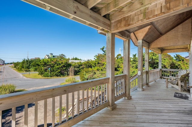 deck with covered porch