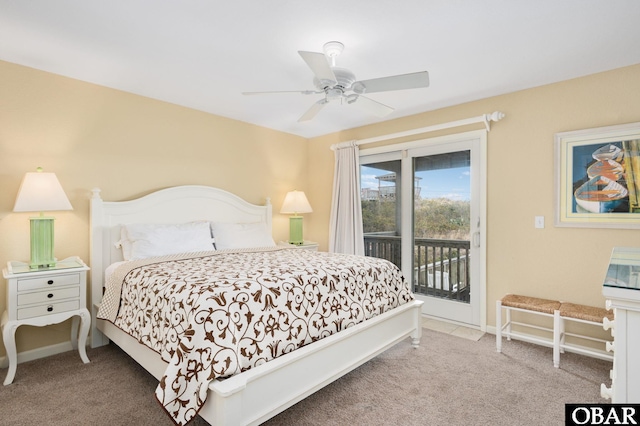 5001 S Virginia Dare Trl Lot 25, Nags Head, NC 27959 - bedroom featuring carpet floors, access to exterior, baseboards, and ceiling fan