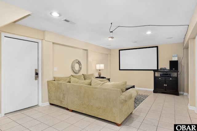 5001 S Virginia Dare Trl Lot 25, Nags Head, NC 27959 - cinema room featuring light tile patterned floors, recessed lighting, and baseboards