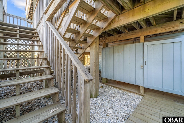 wooden deck with stairs