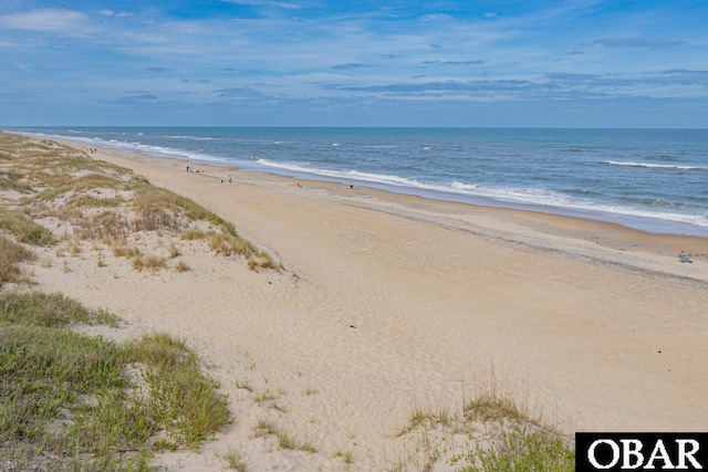 property view of water with a beach view