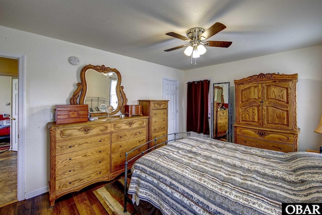 50059 Blackbeards Ct Lot # 166, Frisco, NC 27936 - bedroom featuring dark wood-type flooring and a ceiling fan