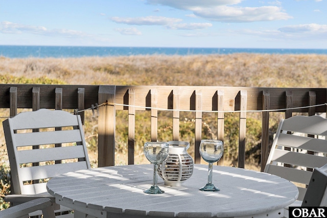 balcony with a water view