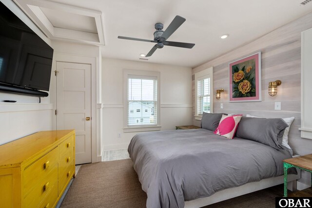5118 N Virginia Dare Trl Lot 7, Kitty Hawk, NC 27949 - bedroom featuring recessed lighting and ceiling fan
