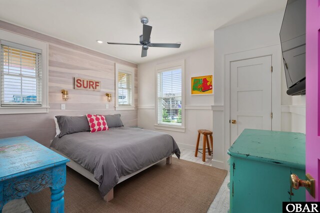 5118 N Virginia Dare Trl Lot 7, Kitty Hawk, NC 27949 - bedroom with ceiling fan and recessed lighting