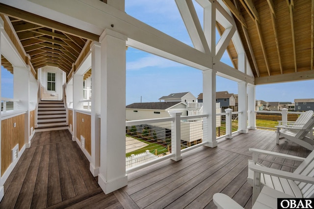 5118 N Virginia Dare Trl Lot 7, Kitty Hawk, NC 27949 - wooden terrace with a residential view
