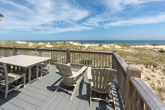 2103 Sandfiddler Rd Lot # 25, Corolla, NC 27927 - deck featuring view of water and beach and outdoor dining area