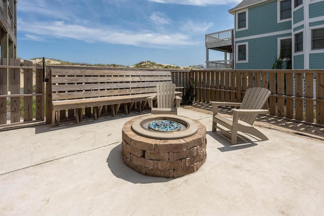 2103 Sandfiddler Rd Lot # 25, Corolla, NC 27927 - view of patio featuring an outdoor fire pit