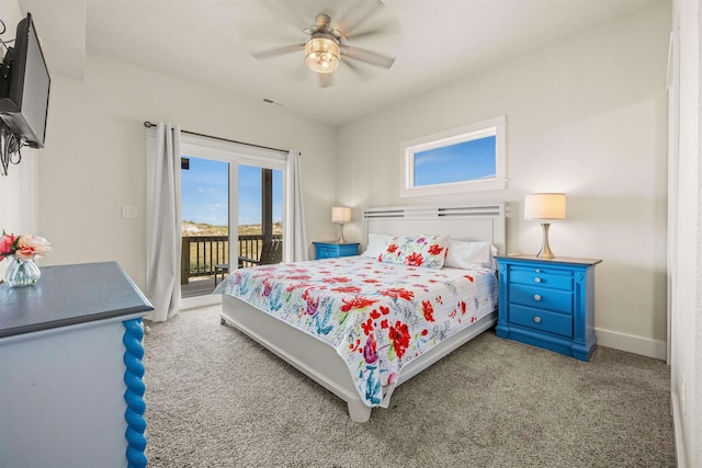 2103 Sandfiddler Rd Lot # 25, Corolla, NC 27927 - bedroom featuring access to exterior, carpet floors, baseboards, and ceiling fan