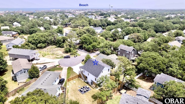 aerial view with a residential view