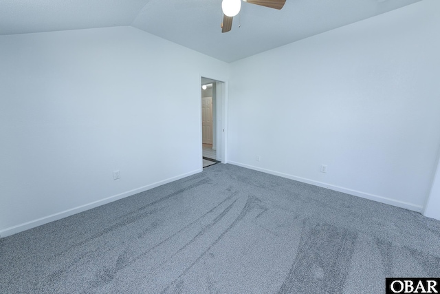 5707 Caratoke Hwy, Poplar Branch, NC 27965 - carpeted spare room featuring baseboards, ceiling fan, and lofted ceiling