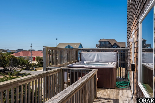 balcony with a hot tub