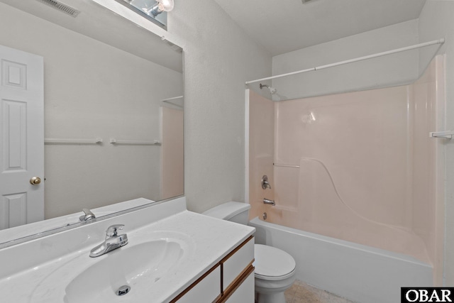 106 Mybet Ct Lot 97, Kill Devil Hills, NC 27948 - bathroom featuring toilet, vanity, washtub / shower combination, and tile patterned flooring