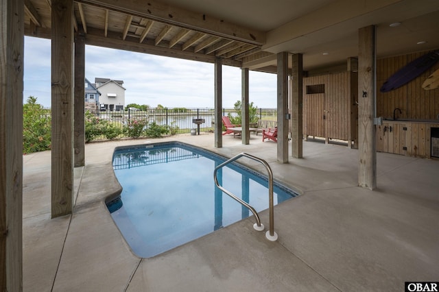 27197 Black Dog Ln Lot 9, Salvo, NC 27972 - view of swimming pool with a patio area and a water view
