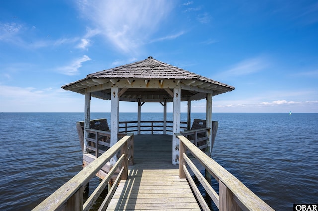 27197 Black Dog Ln Lot 9, Salvo, NC 27972 - dock featuring a water view and a gazebo