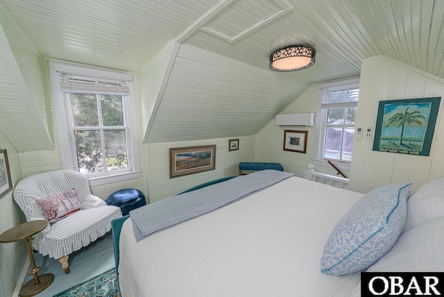 807 S St Lot 11, Manteo, NC 27954 - bedroom with a wall mounted AC and lofted ceiling