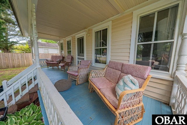 807 S St Lot 11, Manteo, NC 27954 - view of patio / terrace with a porch, fence, and an outdoor hangout area