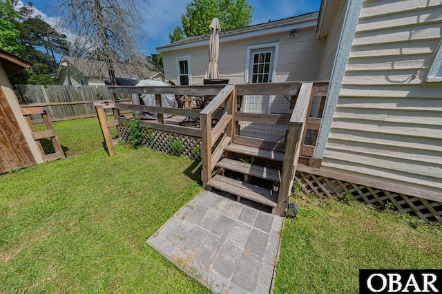 807 S St Lot 11, Manteo, NC 27954 - wooden deck with a lawn and fence
