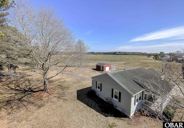 bird's eye view featuring a rural view