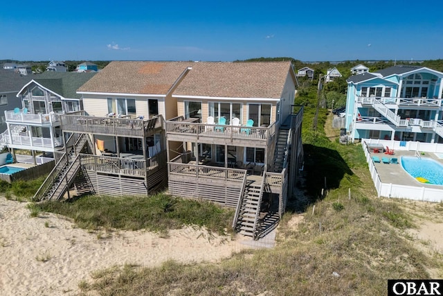8415 S Old Oregon Inlet Rd Lot, Lot, Nags Head, NC 27959 - back of house featuring stairs and a shingled roof