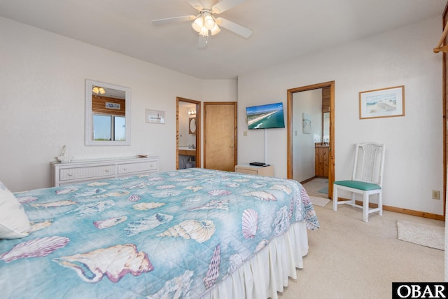 8415 S Old Oregon Inlet Rd Lot, Lot, Nags Head, NC 27959 - bedroom with light colored carpet, ensuite bathroom, baseboards, and ceiling fan
