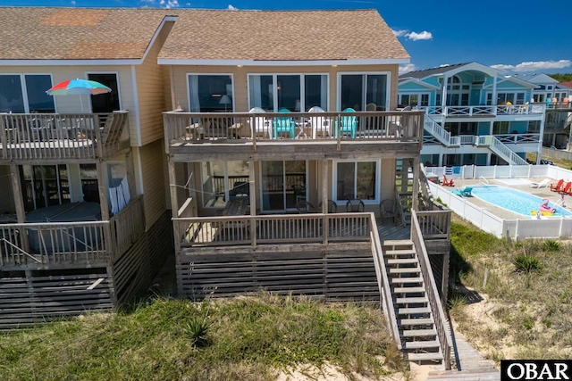 8415 S Old Oregon Inlet Rd Lot, Lot, Nags Head, NC 27959 - rear view of house with stairway and roof with shingles