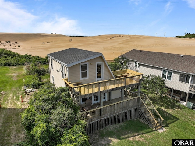 118 W Soundside Rd Lot Pt7, Nags Head, NC 27959 - back of house featuring a wooden deck, stairs, and roof with shingles