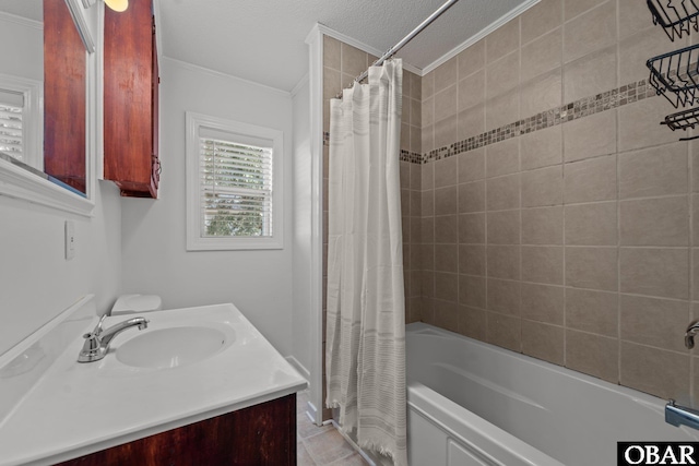2908 S Meekins Ave Lot 9, Nags Head, NC 27959 - bathroom featuring crown molding, shower / tub combo, and vanity