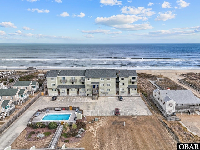 2035 S Virginia Dare Trl Unit 7, Kill Devil Hills, NC 27948 - aerial view of waterfront with a beach and a pool