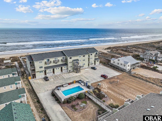 2035 S Virginia Dare Trl Unit 7, Kill Devil Hills, NC 27948 - bird's eye view of waterfront with a beach and a pool