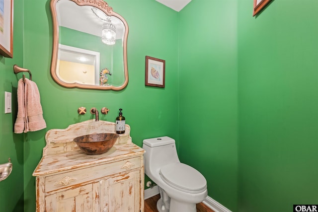 41 Eagles Nest Ln Lot 372, Southern Shores, NC 27949 - bathroom with vanity, toilet, and wood finished floors