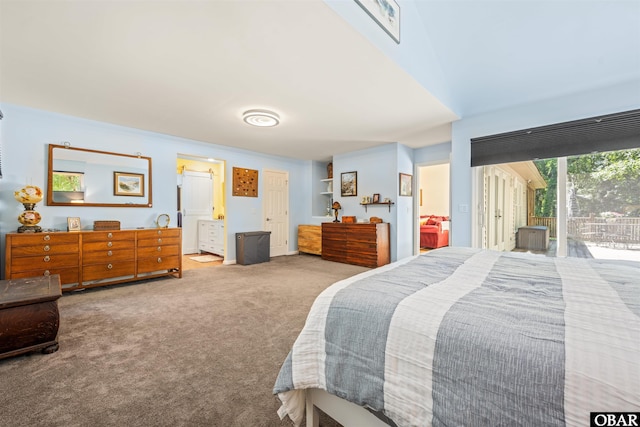 41 Eagles Nest Ln Lot 372, Southern Shores, NC 27949 - bedroom featuring access to exterior, carpet, and ensuite bathroom