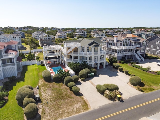 aerial view with a residential view