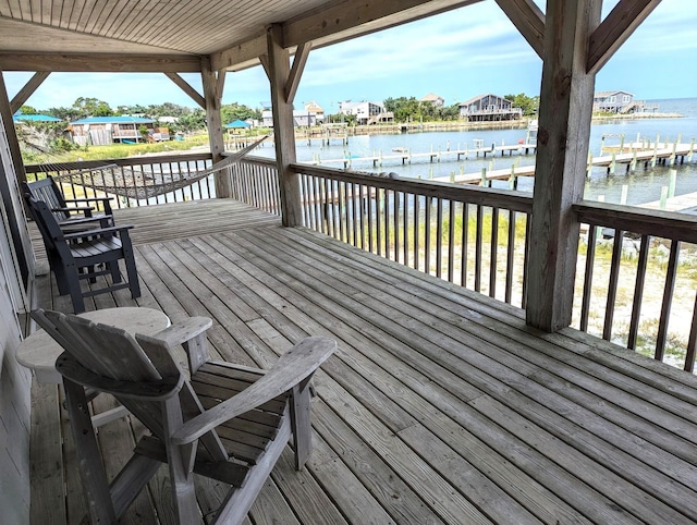 415 British Cemetery Rd Lot # 1 & 2, Ocracoke, NC 27960 - wooden terrace with a water view and a dock
