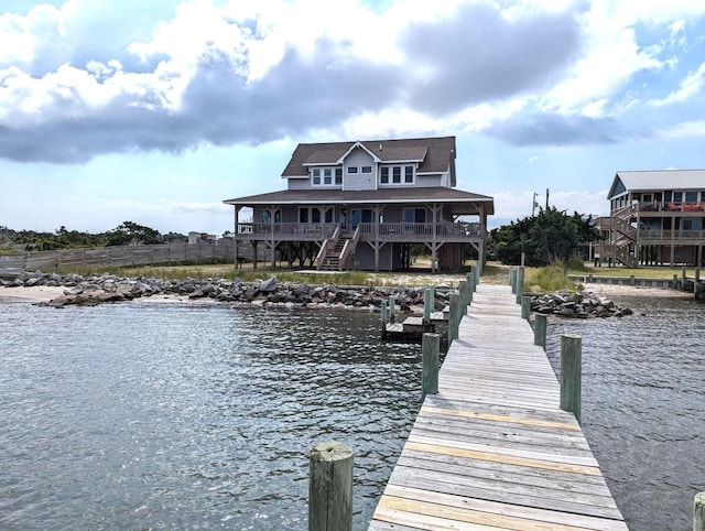415 British Cemetery Rd Lot # 1 & 2, Ocracoke, NC 27960 - dock area with a water view and stairs