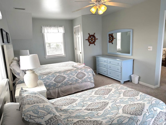 415 British Cemetery Rd Lot # 1 & 2, Ocracoke, NC 27960 - bedroom featuring light carpet, baseboards, and a ceiling fan