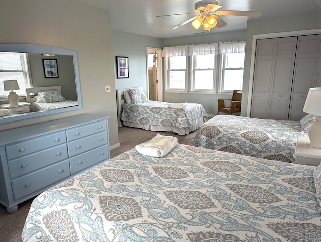 415 British Cemetery Rd Lot # 1 & 2, Ocracoke, NC 27960 - carpeted bedroom featuring a closet and ceiling fan
