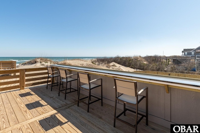 981 Lighthouse Dr Lot 10, Corolla, NC 27927 - deck featuring view of water and beach